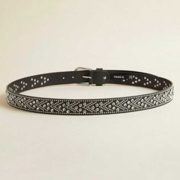 🆕 Rhinestone Studded Jean Belt 3 3X 22 24 NWT Torrid New! - Picture 3 of 4